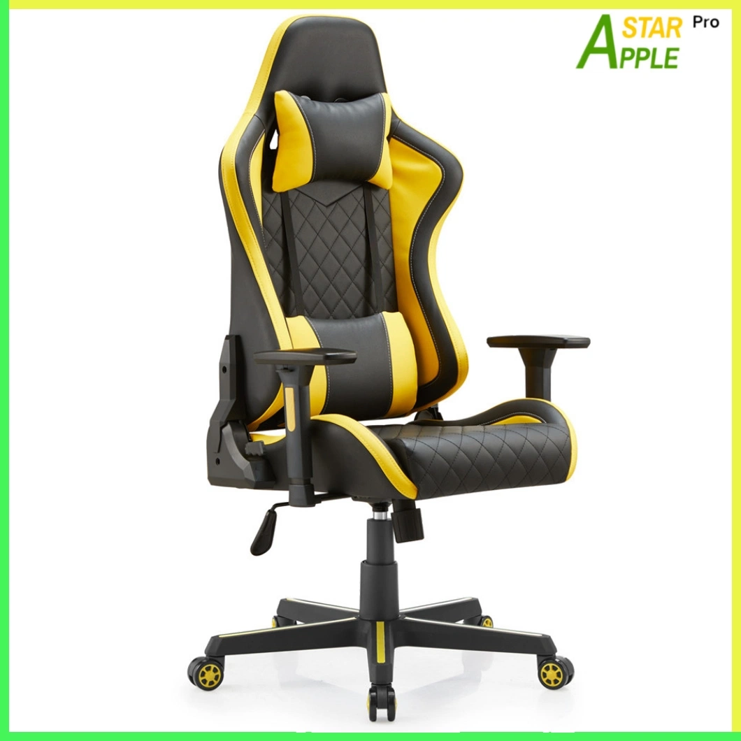 as-C2410 Car Design Plastic Mesh Top PU Executive Modern Ergonomic Game Computer Gaming Chair with Yellow Stripes