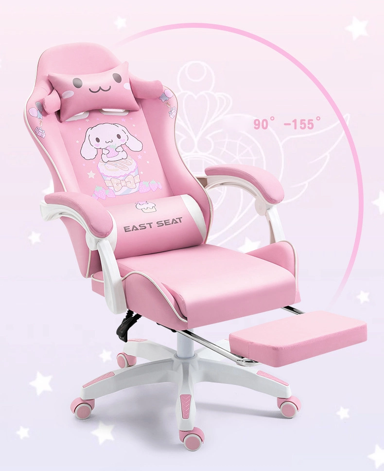 High Quality Custom Anime Leather Ergonomic Recliner Cute White Yellow Game Silla Gamer Chair Gaming Chair for Girls