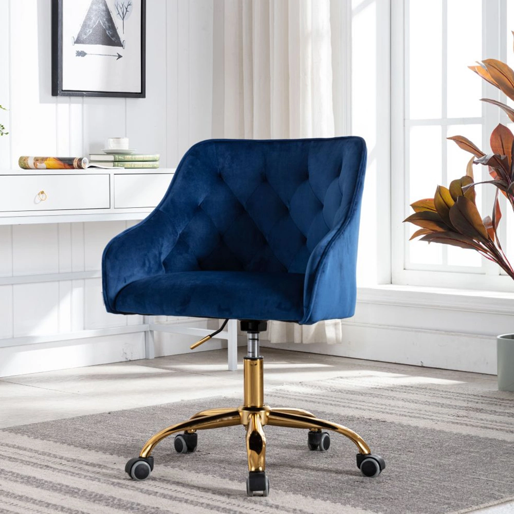 Modern Leisure Office Chair with Blue, Velvet