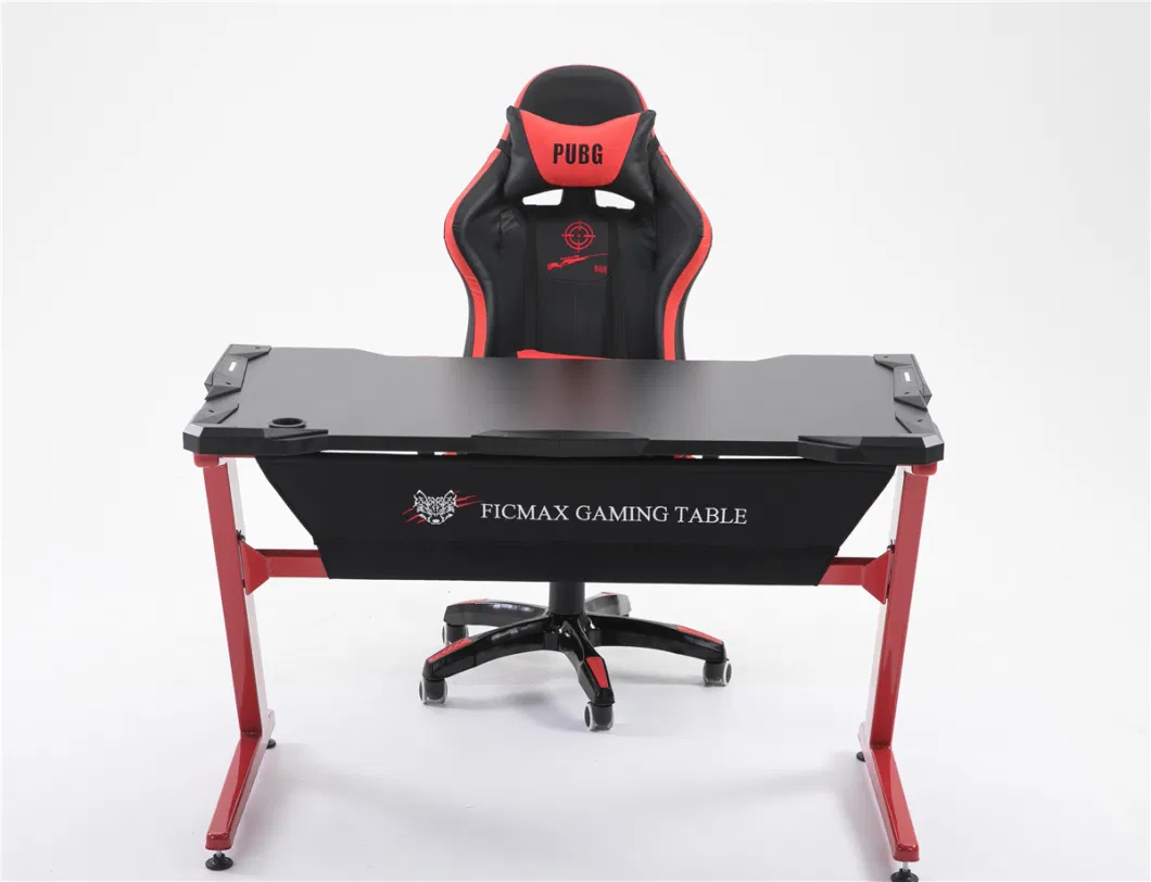 2019 Hot Selling PC Computer Desk 7 Colors Gaming Table with LED Light Gaming Chair