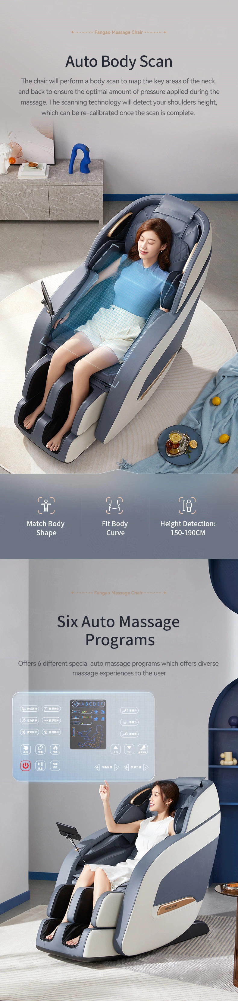 2022 Factory Direct Sillon Masajeador 4D Ai Massage Gaming Chair Full Body Massage Chair for Sale