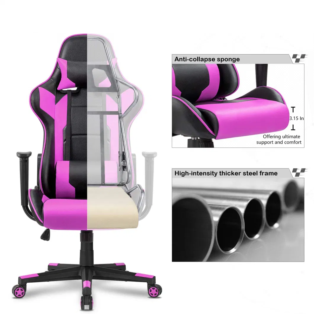 Free Sample Ergonomic Leg Rest Quality Mesh Workstation Massage Racing Blue Computer Rocker Gaming Chair