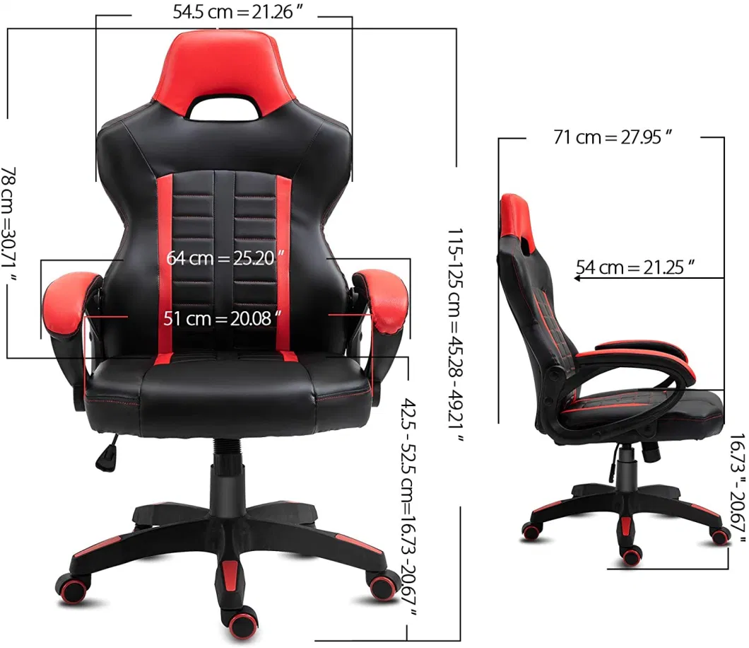 Wood High Back Gaming Chair with Headrest Wood Tilt Office Working Chair