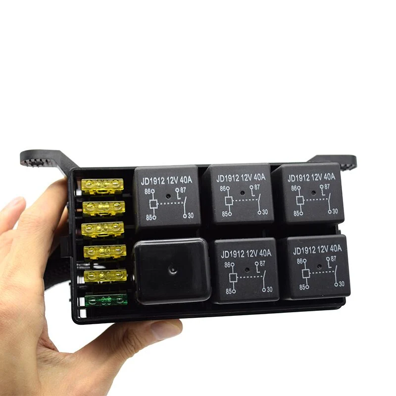 6 Gang Switch Panel Electronic Relay System Circuit Control Box Waterproof Fuse Relay Box Wiring Harness Assemblies for Car and More