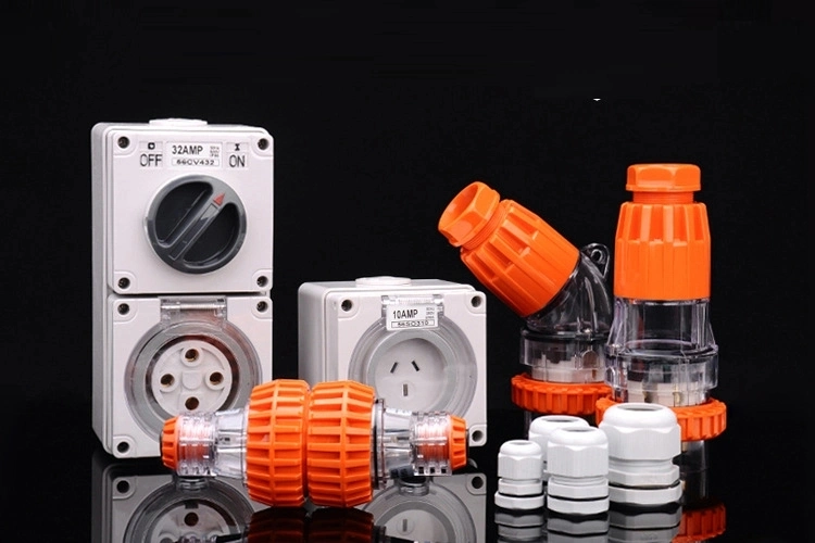 4 Pin IP66 Waterproof Combination Industrial Isolating Socket Switch Au Standard 56CV432 500V 10A 20A 32A 40A 50A