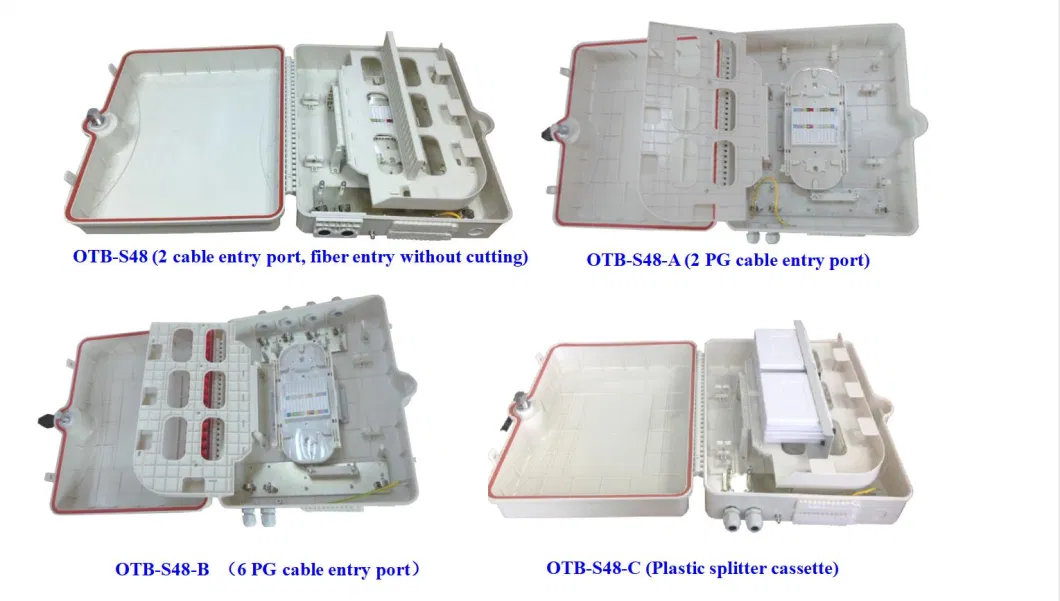 48 Core Fiber Optic Terminal Box Outdoor Wall Mounded IP65 Cable Distribution Box FTTH PLC Splitter Box