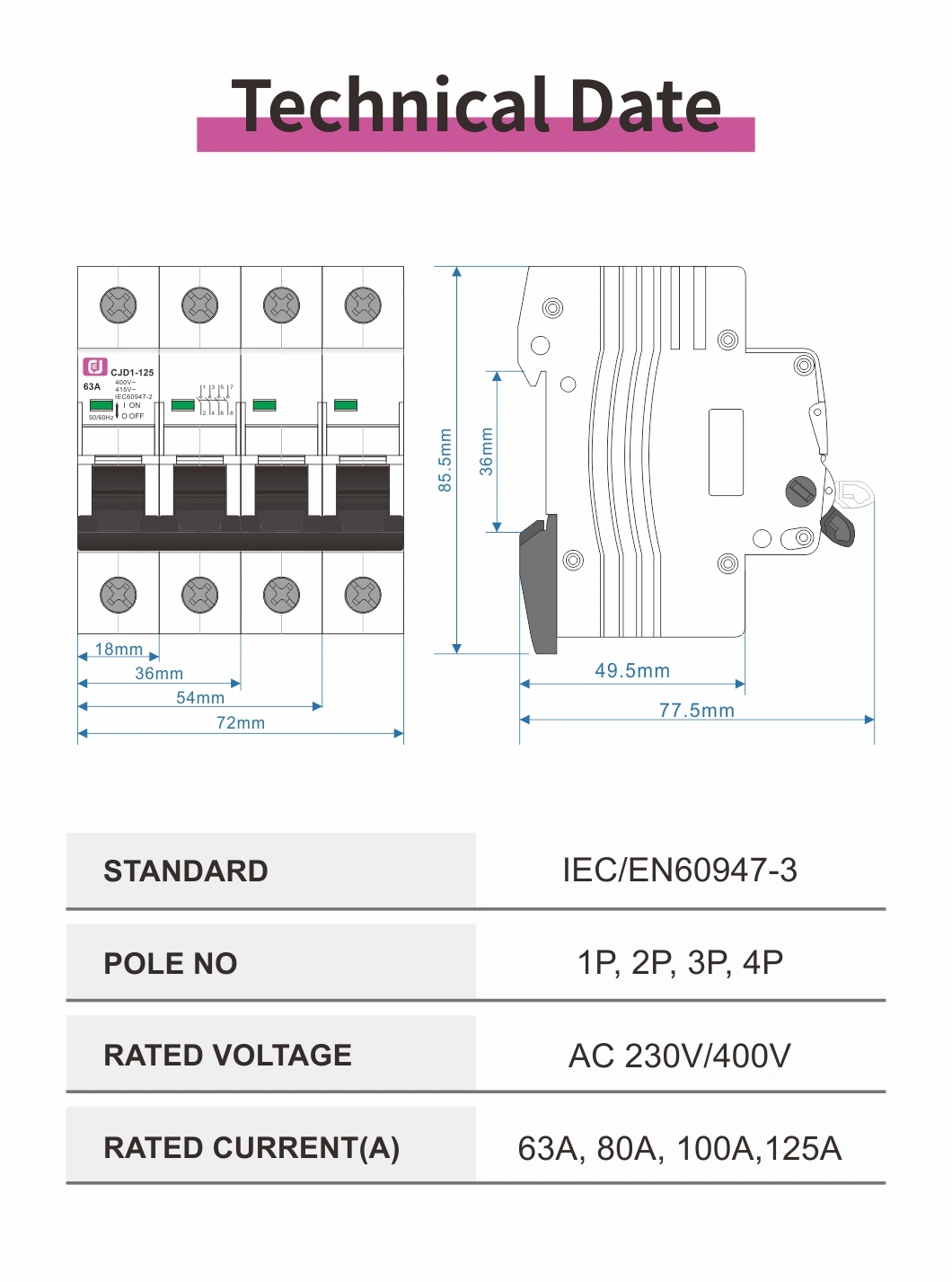 Cjd1 Disconnecting Switch Isolator Isolating Switch Circuit Breaker