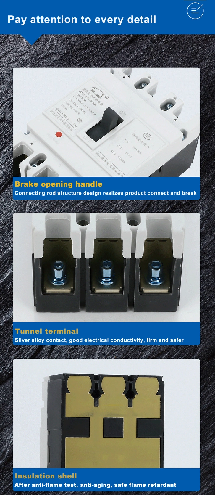 Low Voltage Circuit Breakers 100 AMP MCCB Molded Case Breaker