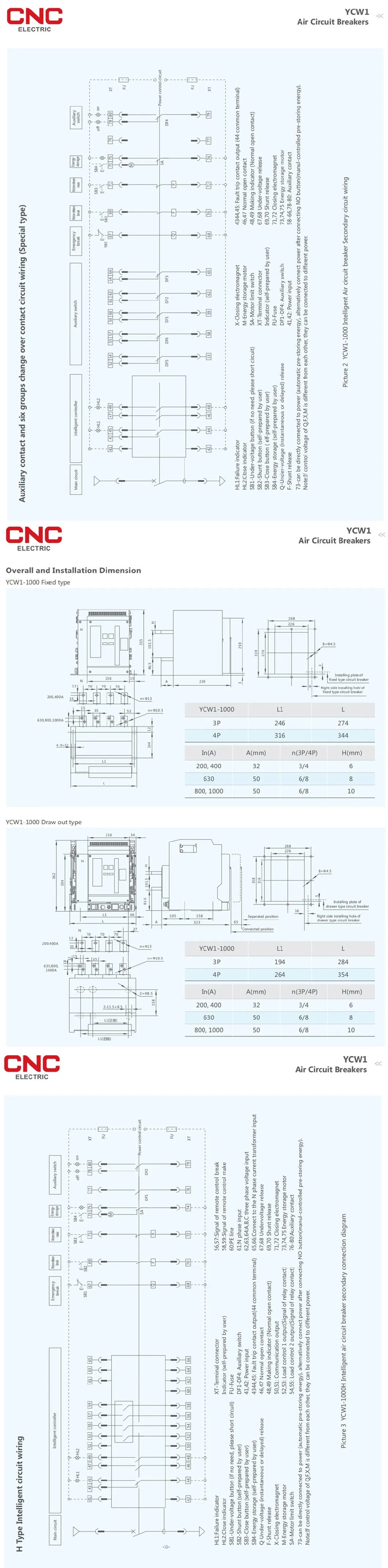 OEM Factory 4p Draw out Type Air Circuit Beaker 3p Fixed Acb 3 Poles 5000A Breaker