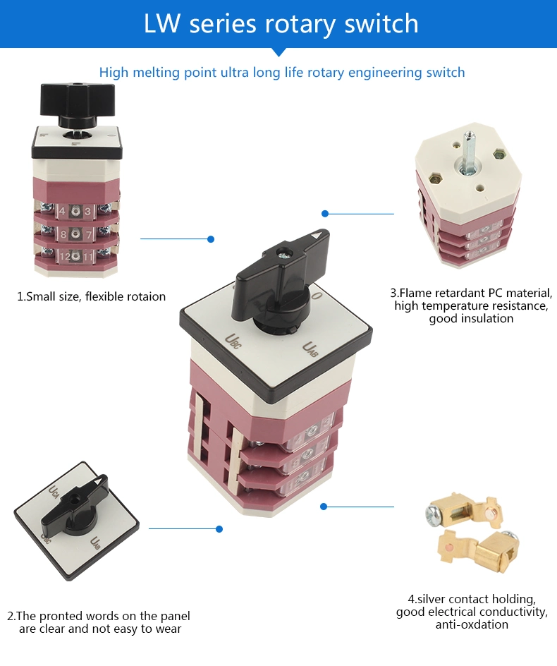 Lw12D-16 Good Quality Changeover Switch Universal Rotary Switch