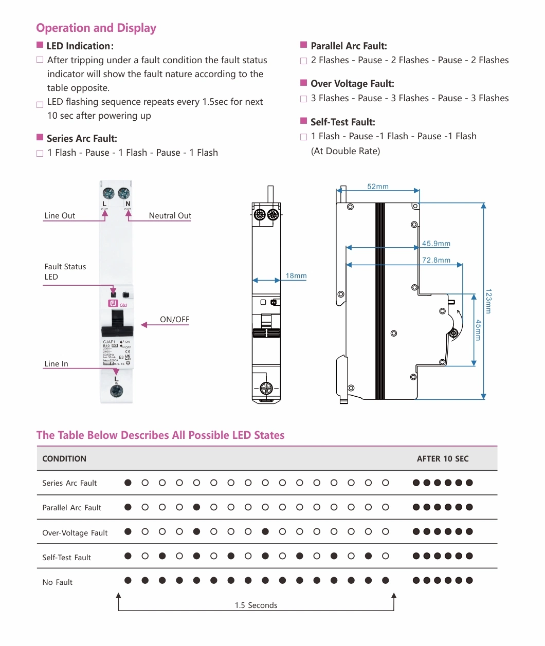 Hot Sale RCBO 1p+N Afdd Arc Fault Detection Device Circuit Breaker