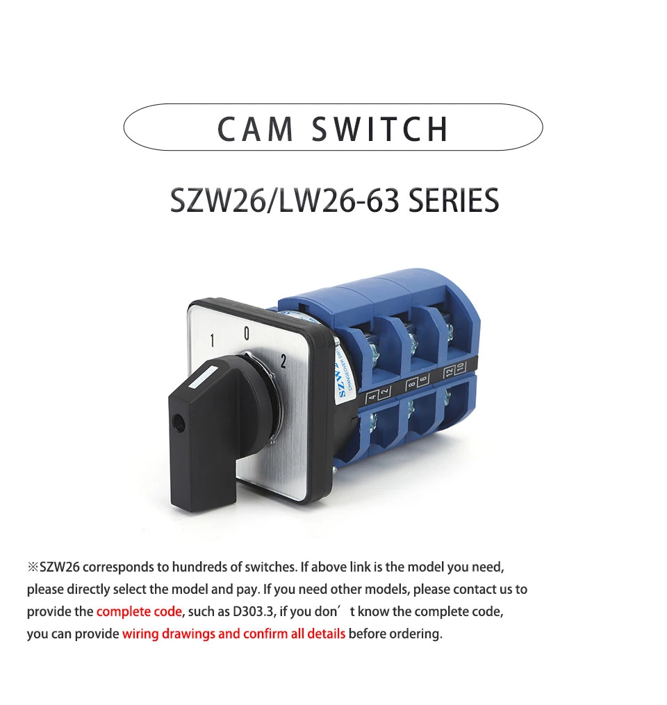 Lw26 32A 3section 1-0-2 Szw26 Cam Switch Changeover Rotary Switch