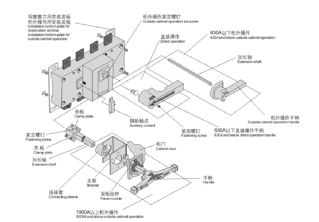 New Type 630A Disconnecting Switch 3p/4p CCC/Ce