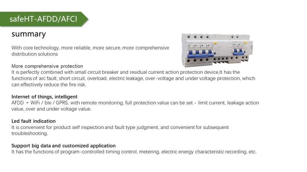 Single Phase2pole 6ka Breaking Capacity 63A Afdd (afci) Arc Fault Detection Devices (AFDD) RCBO Combined