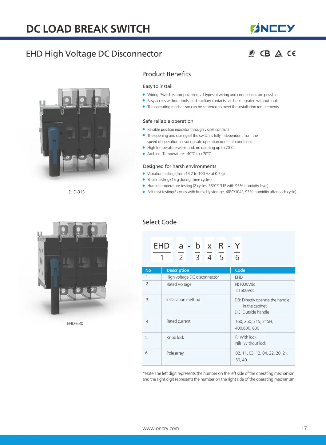 Rotary Solar PV DC Load Isolator Switch Disconnector Circuit Breaker