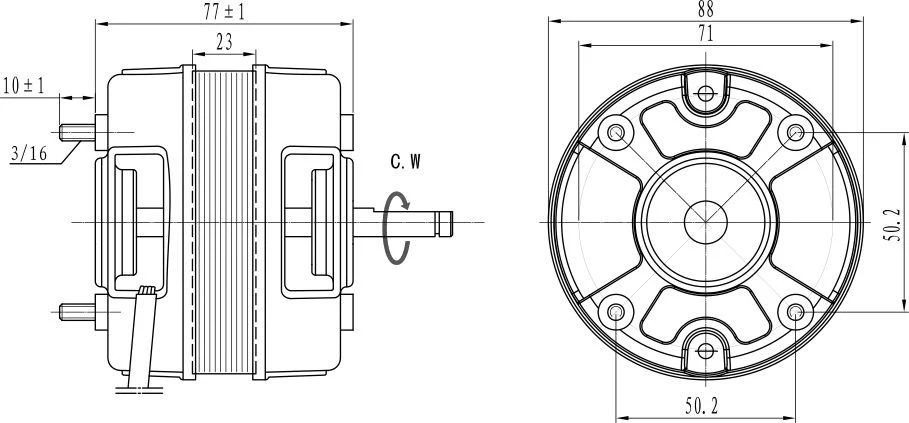 Long Life Electric AC Induction Motor for Range Hood/Fan/Polypropylene Film Capacitor with Thermal Protection