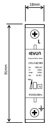 Reyun Lyd1-C40 385V 18mm 4p SPD Surge Protective Device