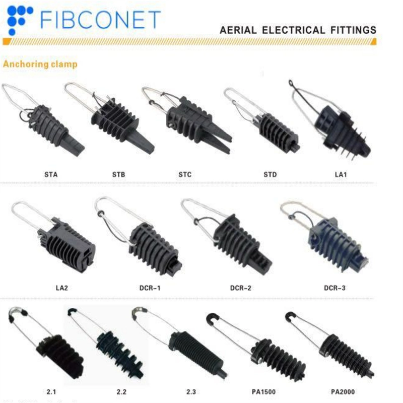 FTTH Anchoring Insulation Dead End Cable Clamp for Drop Cable