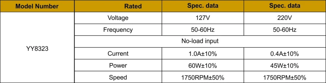 Long Life Electric AC Induction Motor for Range Hood/Fan/Polypropylene Film Capacitor with Thermal Protection