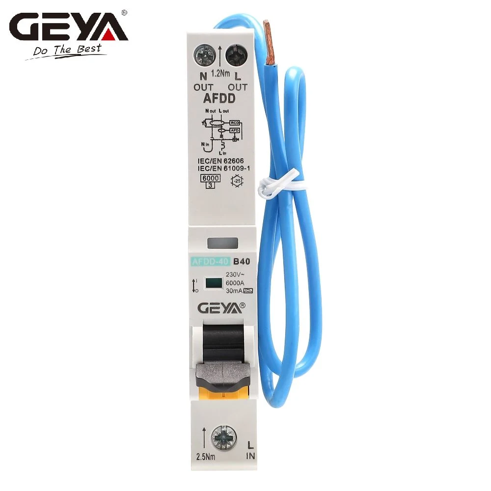 Geya Afdd5-40 Arc Fault Circuit Breaker Afdd Arc Fault Detection Device 6-32A 1 Pole with Certification 10A 16A 20A 32A 40A 63A Supply 4.5ka