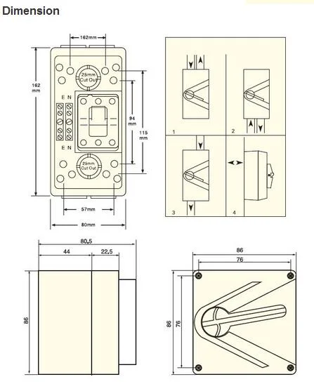 IP66 Disconnector Switch Clipsal Isolator Switch