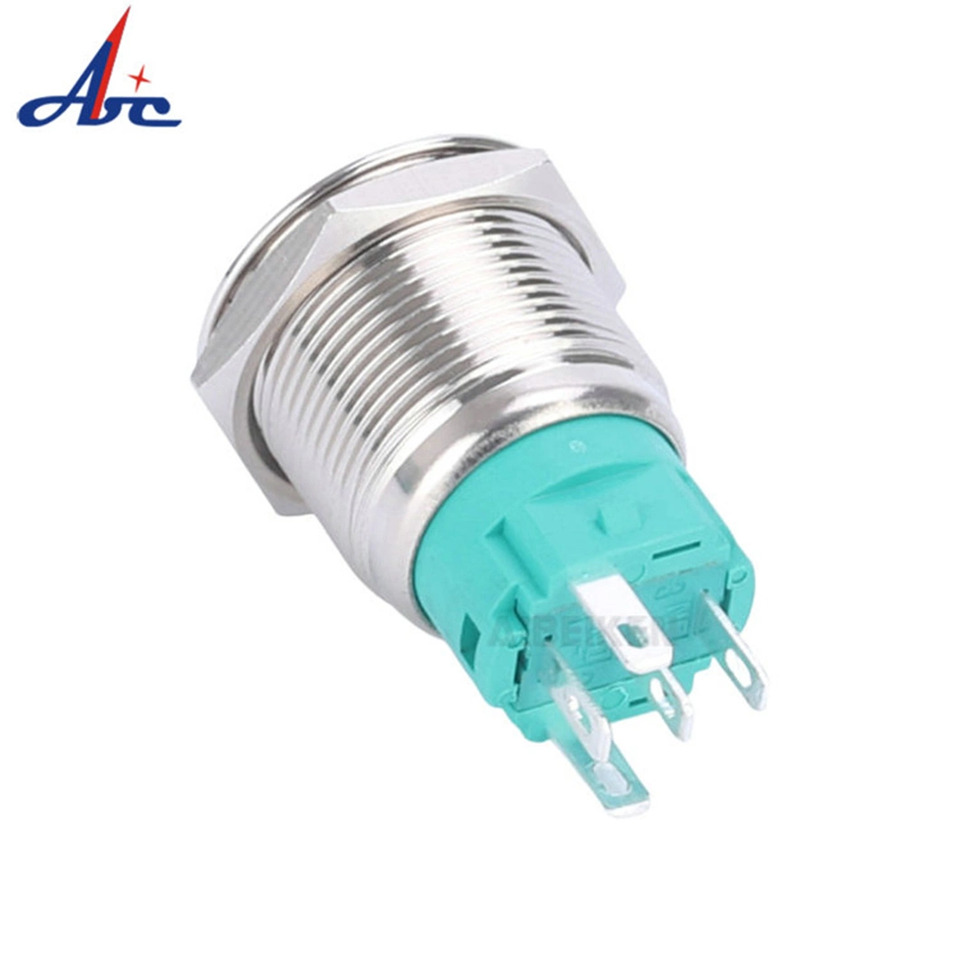 19mm Waterproof 5pin 12V Blue LED Illuminated on off Switch Momentary Push Button