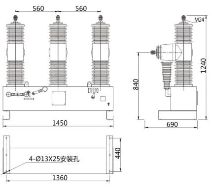 Fenarro Frzw32 Series Outdoor Vacuum Circuit Breaker High Voltage Auto Recloser