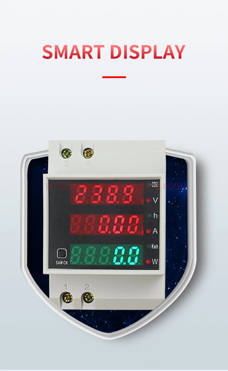 DIN-Rail Multi-Function Meter D52-2047 Digital LED Voltage Current Active Power Factor Energy Meter