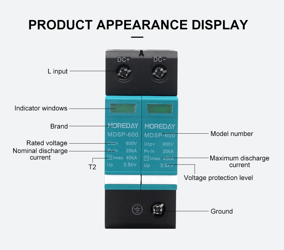 20ka-40ka 2p Household Surge Protector Power Surge Protection Device 60ka 100ka T2 SPD