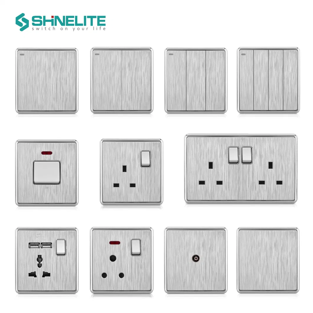 2024 Factory Price Shinelite Brand UK Standard Plastic Big Button Wall Switch