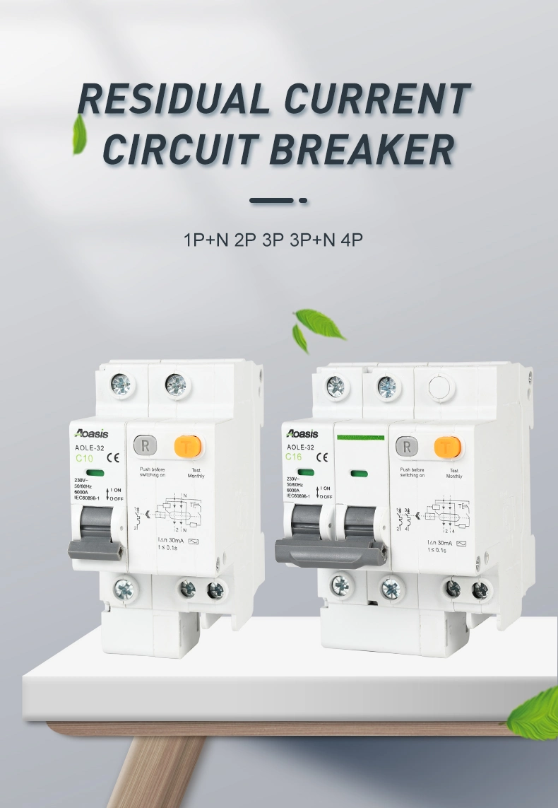 Aoasis Aole-63 2p RCCB Short Circuit Protection 230V 6ka 40A 30mA RCCB