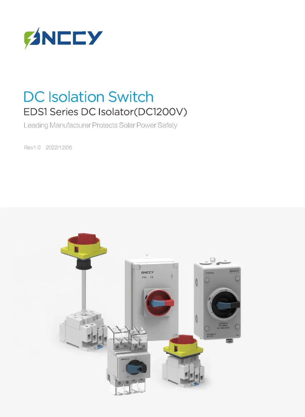 Enclosure Box Waterproof IP66 DC1200V 32A 4p PV Solar Disconnect Switch