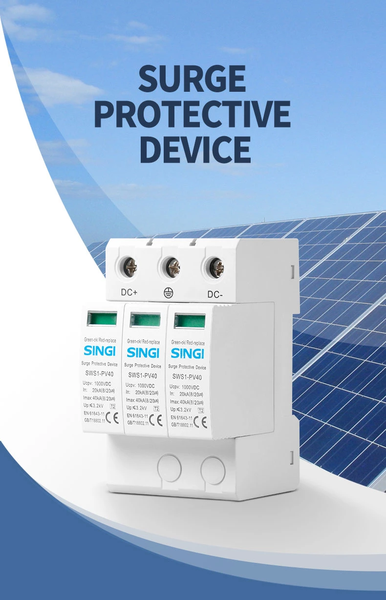 Surge Protection Devices DC PV Solar System Arrester Protector SPD