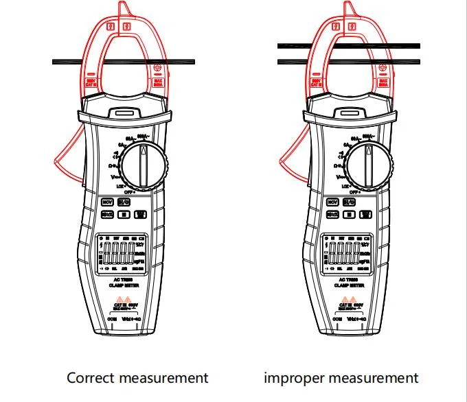 Clamp Multimeter Mestek 6000 Counts Digital Clamp Meter with Non Contact Voltage Connector Ncv Clamp Meter