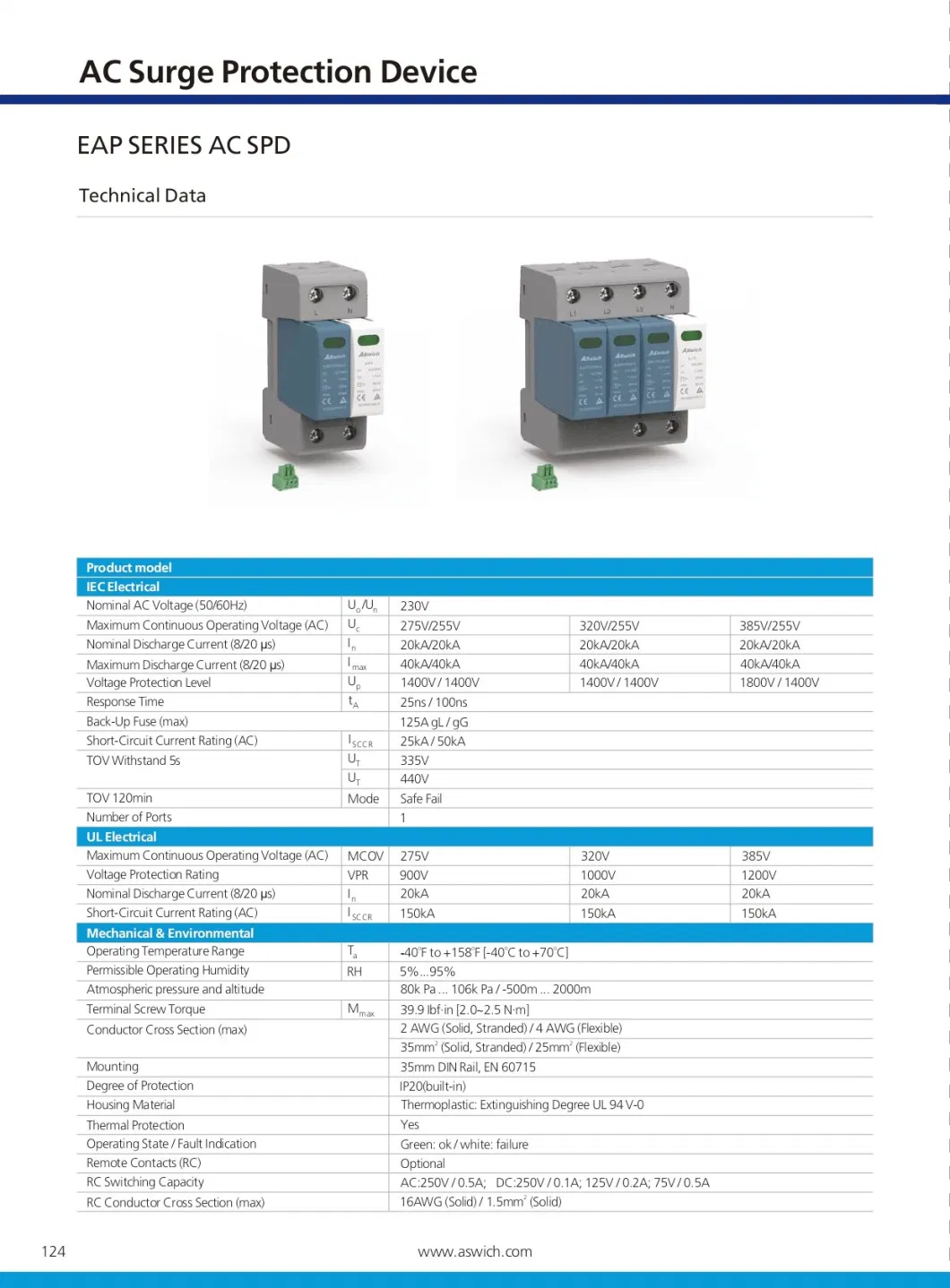 AC SPD 2p House Surge Protector Protection Protective Low-Voltage Arrester Device