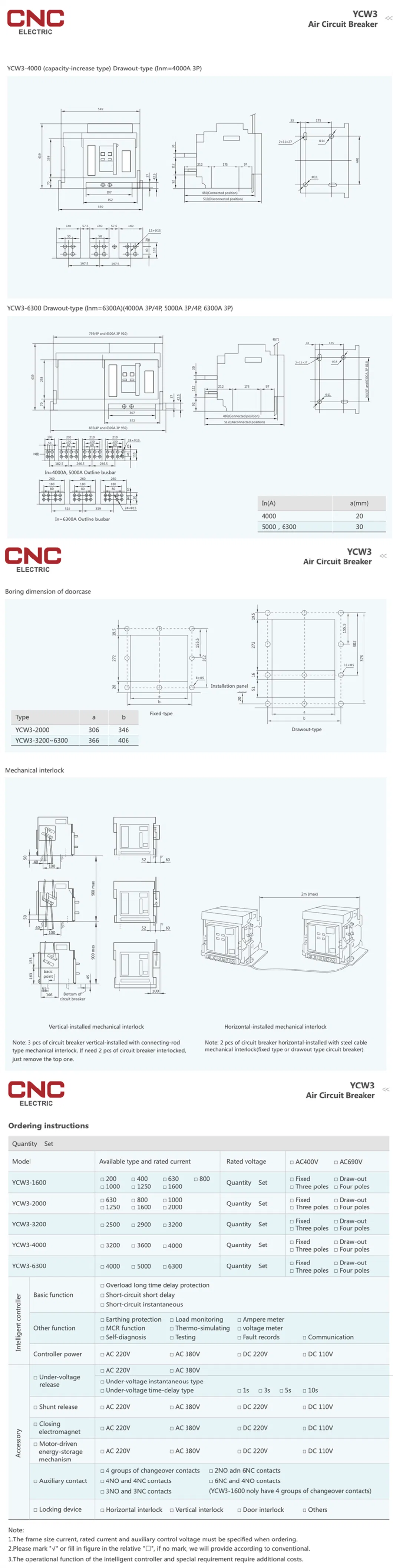 China Factory 3p 400V 800A 3200A Acb Air Circuit Breaker