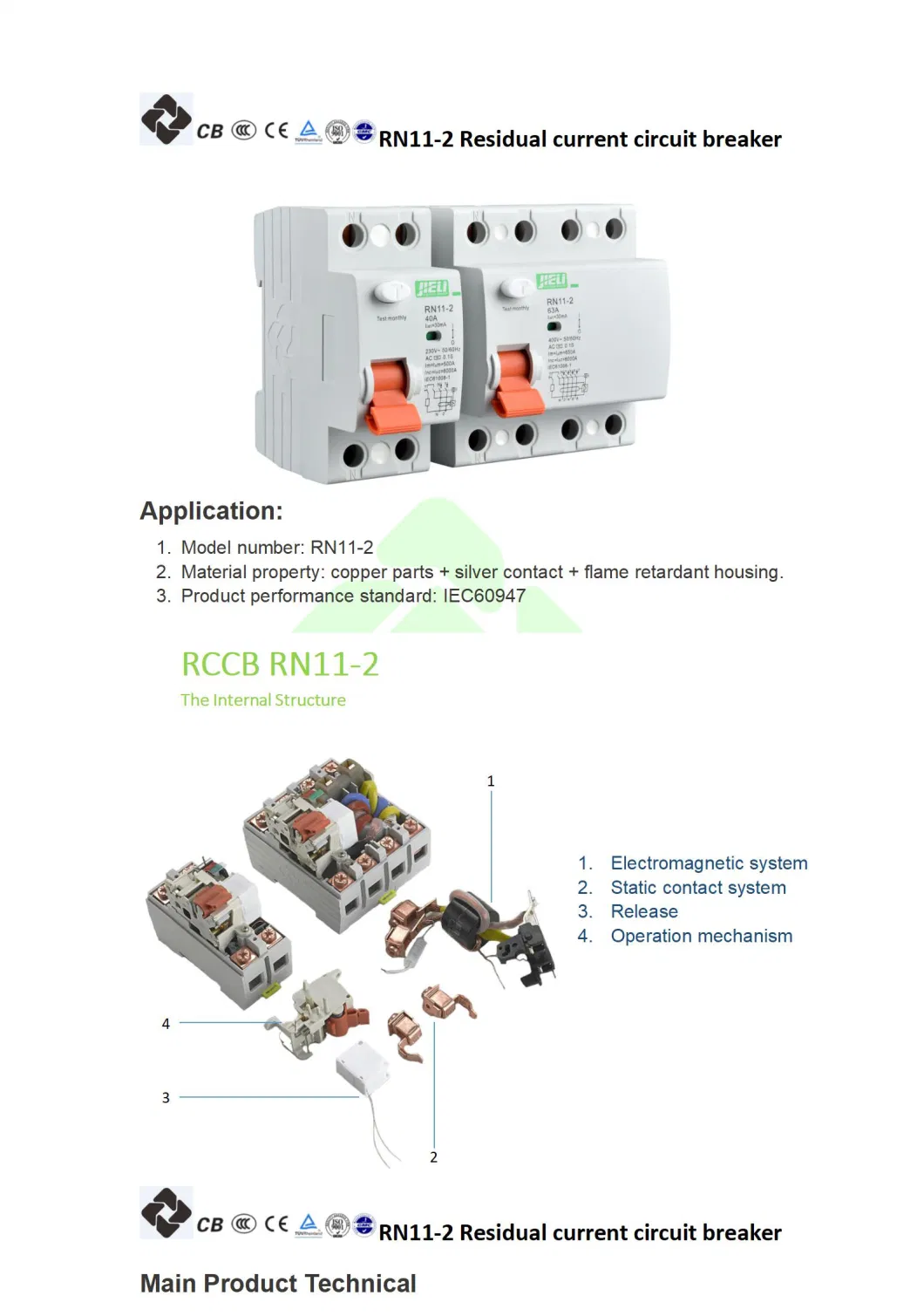 Jieli Scm Electromagnetic Type 4p RCCB RCD