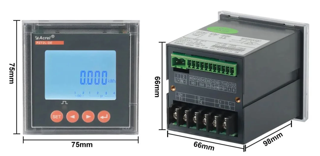 Acrel Measuring 0-1000V DC Voltage Energy Meter with RS485 Communication