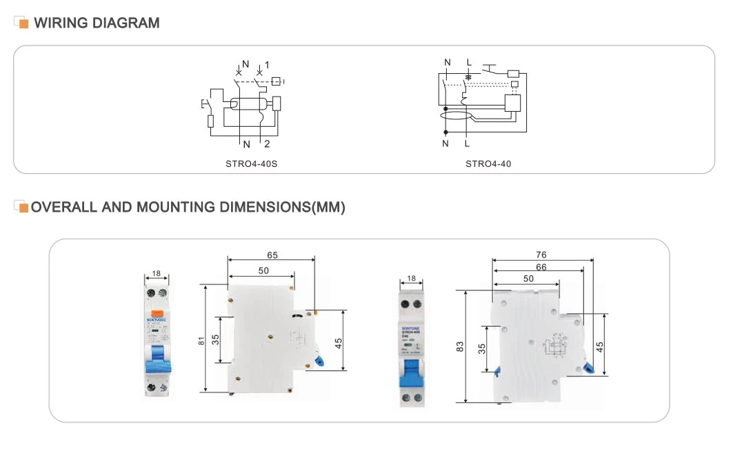 Sontuoec Brand Plug in &amp; DIN Rail Type Circuit Breaker RCBO 1p+N