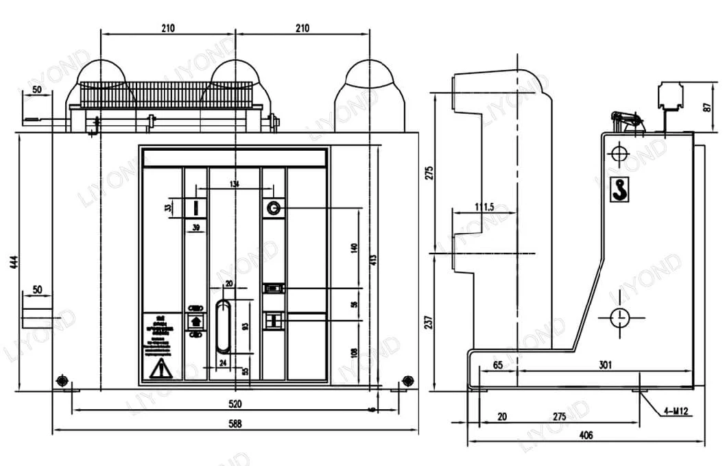 10kv Medium Voltage Embedded Pole Fixed Vcb Indoor Vacuum Circuit Breaker 630A