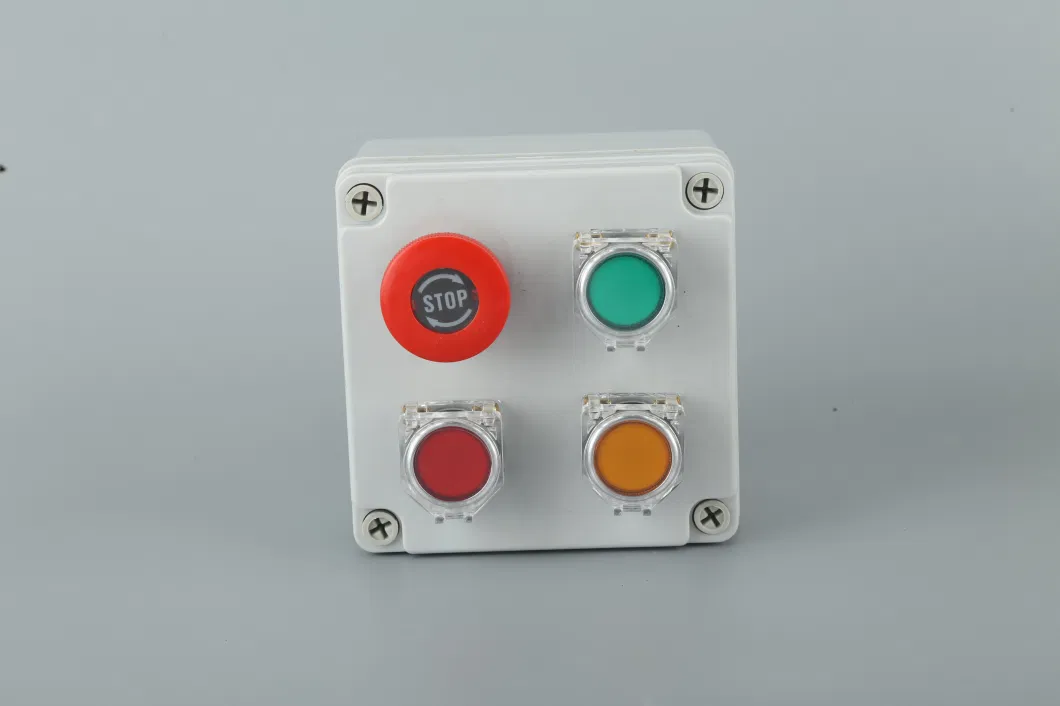 IP65 Plastic Enclosure Industrial Control Box 4 Holes Push Button Switch Box