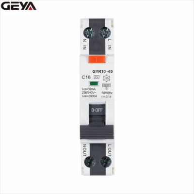  Geya Gyr10n-40 1p+N modulo singolo RCBO corrente residua interruttore automatico Interruttore automatico con protezione da sovracorrente RCBO