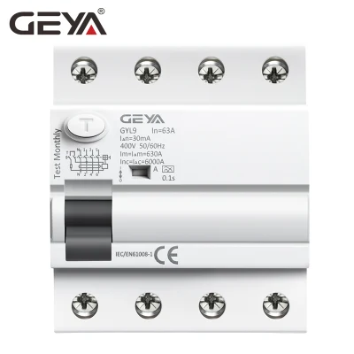  Interruttore di circuito a corrente residua 4p Gyl9 63A RCBO Geya Gyl9