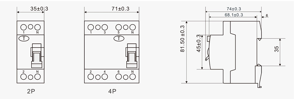 Aolr-63 2p 1p+N Circuit Breaker Residual Current Device RCD