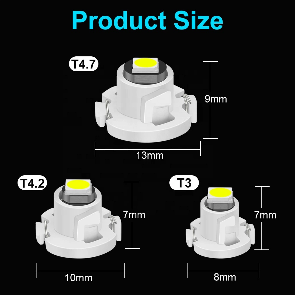 T3 T4.2 T4.7 3SMD 3030 LED Bulb Car Board Instrument Panel Lamp Dashboard Warming Light Indicator Wedge Light 12V Yellow