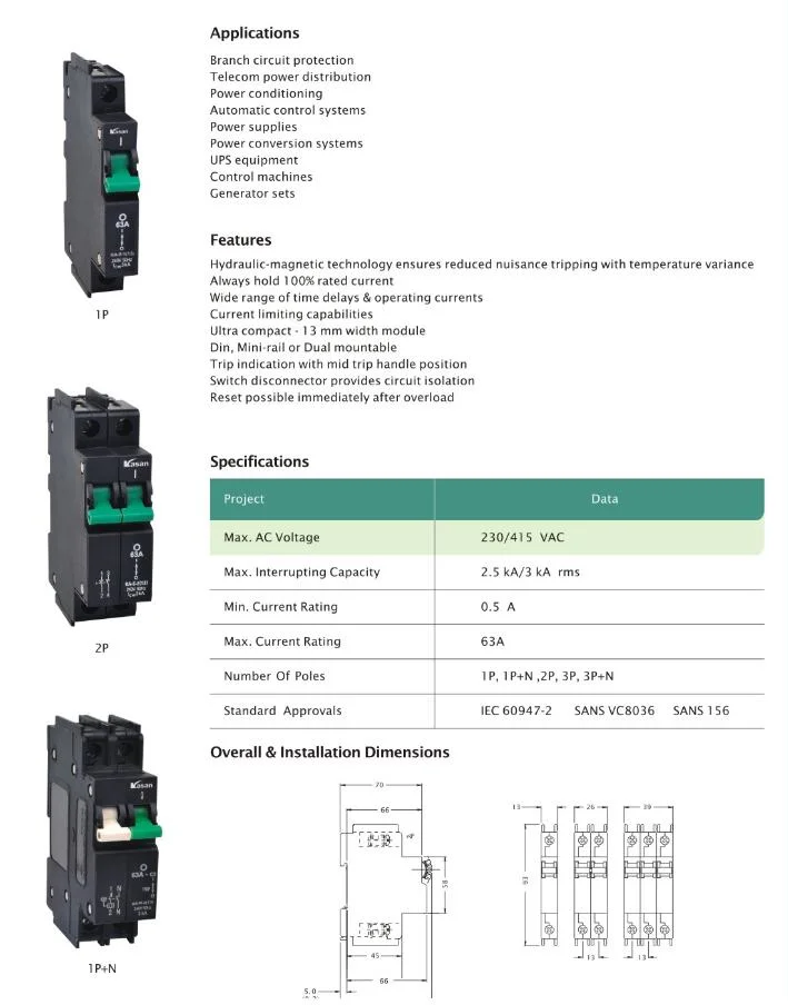 63A New Type QA Cbi Isolator Switches