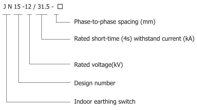 Indoor AC 12kv High Voltage Jn15-12 Isolation Earthing Switch