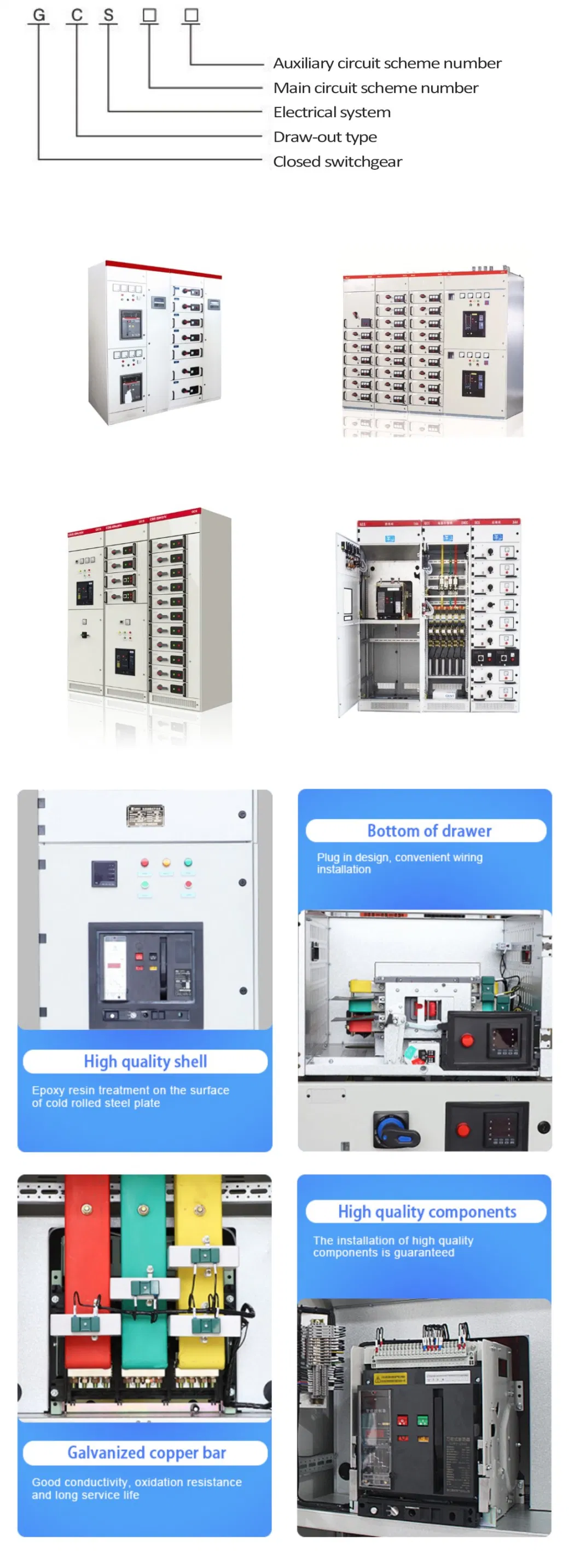 Gcs Type Low Voltage Switchgear Power Cabinet Synchronizing Switchboard Control Panel Electric