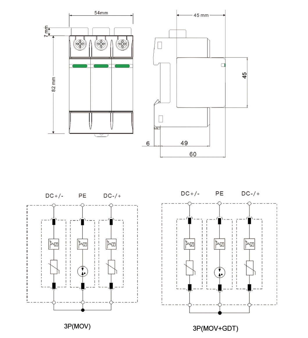 Aoasis Aoup2-40 40ka 1000V/1500V Thermal Protection Surge Protective Device DC SPD Price