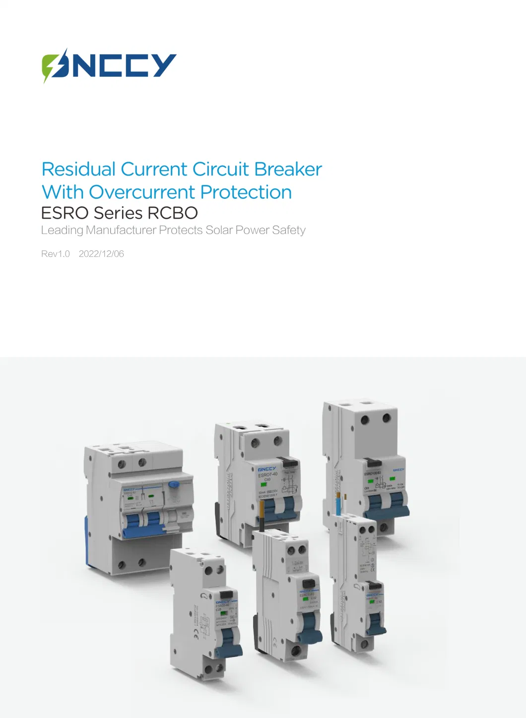 Onccy 230V/400V 63A 30mA AC Residual Current Circuit Breaker Electric Protection RCBO